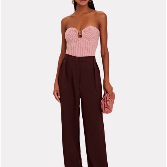 NWT CULT GAIA Ellison Rib Knit Crop Top Jaipur Pink M - Picture 3 of 8